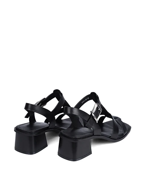 Женские босоножки MIRATON кожаные черные - фото 5 - Miraton