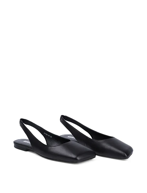 Женские балетки MIRATON кожаные черные - фото 4 - Miraton