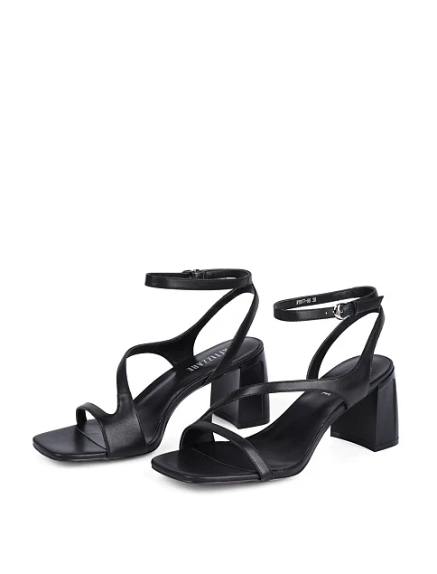 Женские босоножки Attizzare кожаные черные - фото 4 - Miraton