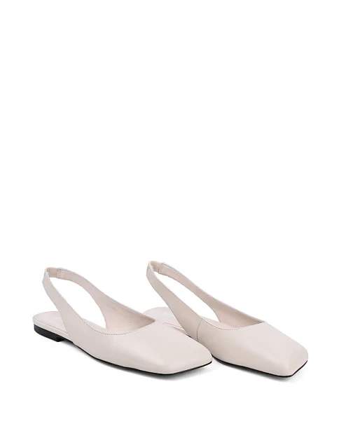 Женские балетки MIRATON кожаные рисового цвета - фото 4 - Miraton