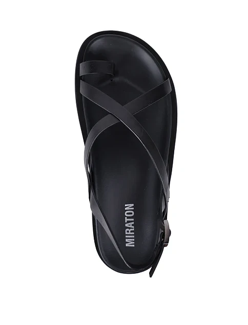 Жіночі сандалі MIRATON шкіряні чорні жіночі сандалі - фото 2 - Miraton