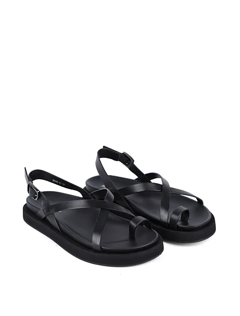 Жіночі сандалі MIRATON шкіряні чорні жіночі сандалі - фото 3 - Miraton