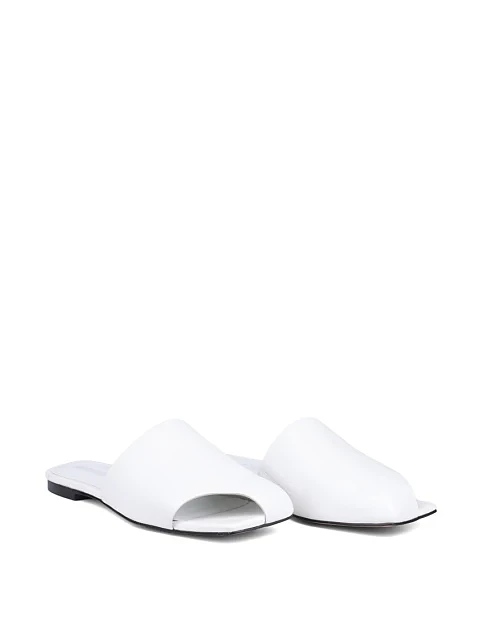 Женские шлепанцы MIRATON кожаные рисового цвета - фото 3 - Miraton