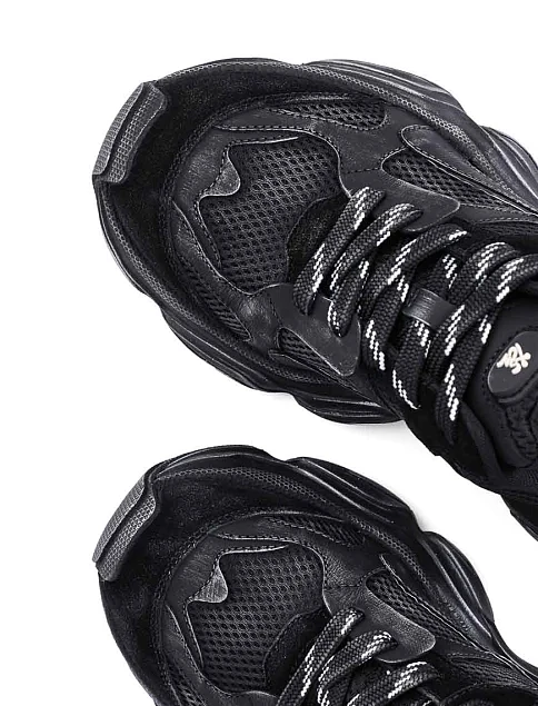 Женские кроссовки MIRATON кожаные черные - фото 5 - Miraton