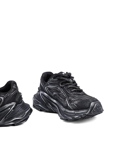 Женские кроссовки MIRATON из искусственной кожи черные - фото 2 - Miraton