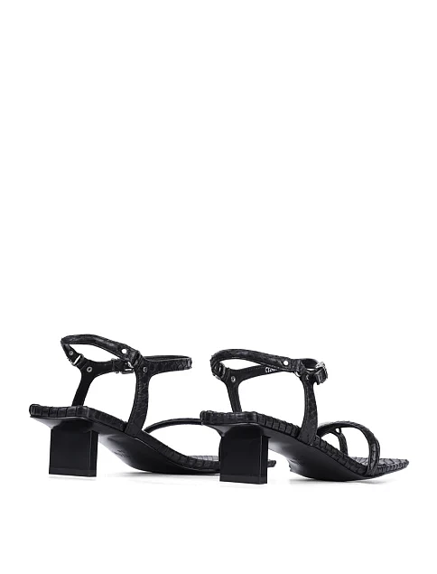 Женские босоножки MIRATON кожаные черные - фото 4 - Miraton