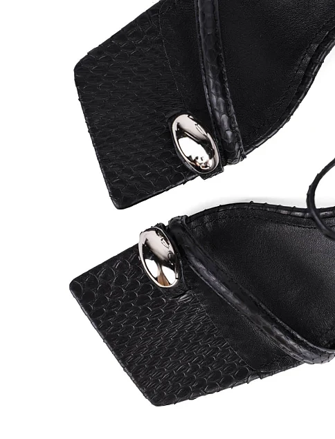 Женские босоножки MIRATON кожаные черные - фото 5 - Miraton