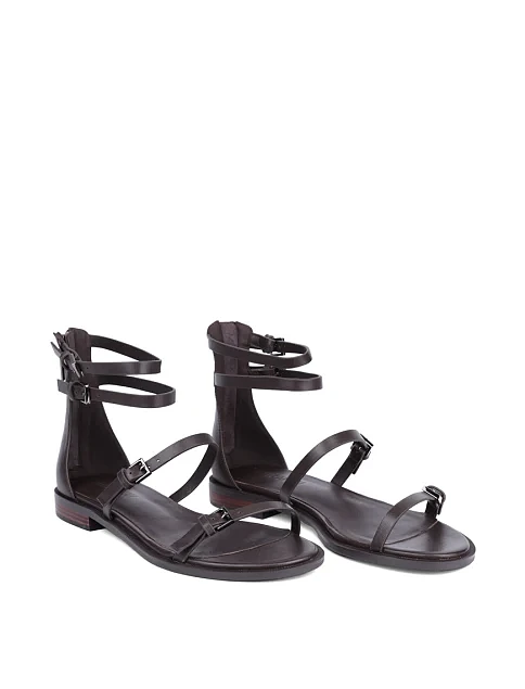 Женские сандалии MIRATON кожаные коричневые - фото 3 - Miraton