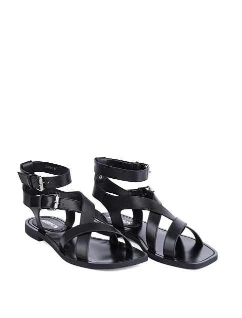 Женские сандалии MIRATON кожаные черные - фото 3 - Miraton