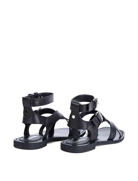 Женские сандалии MIRATON кожаные черные - фото 4 - Miraton