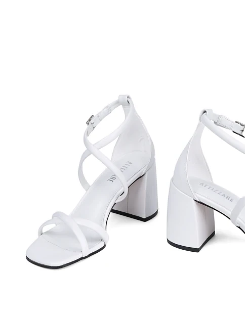 Женские босоножки Attizzare кожаные белые - фото 3 - Miraton