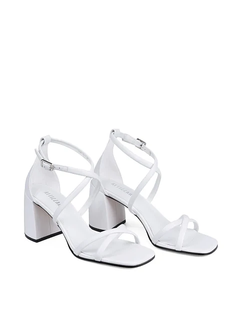 Женские босоножки Attizzare кожаные белые - фото 4 - Miraton