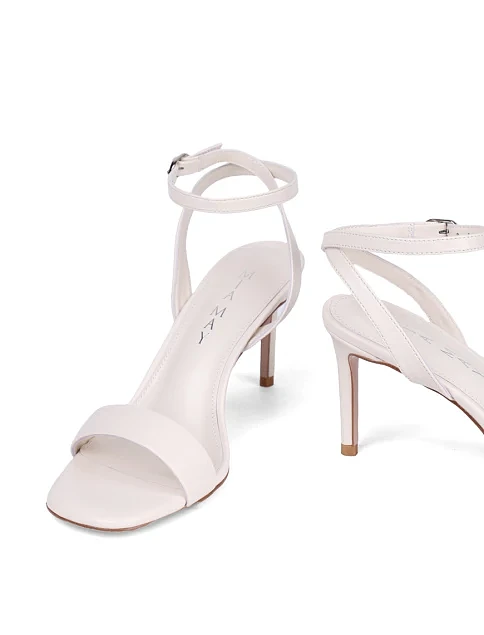 Женские босоножки MiaMay кожаные рисового цвета - фото 3 - Miraton