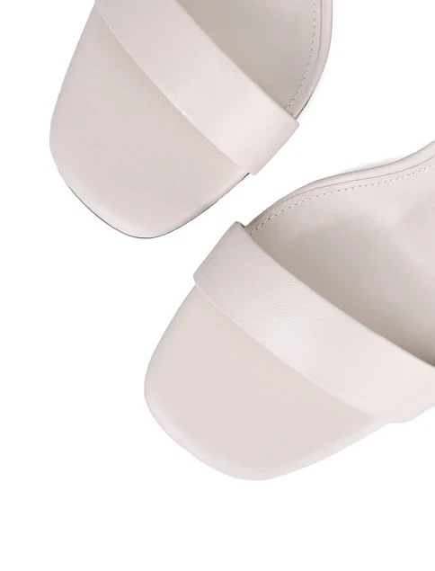 Женские босоножки MiaMay кожаные рисового цвета - фото 6 - Miraton