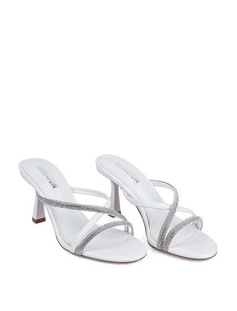 Женские сабо MIRATON кожаные белые - фото 2 - Miraton