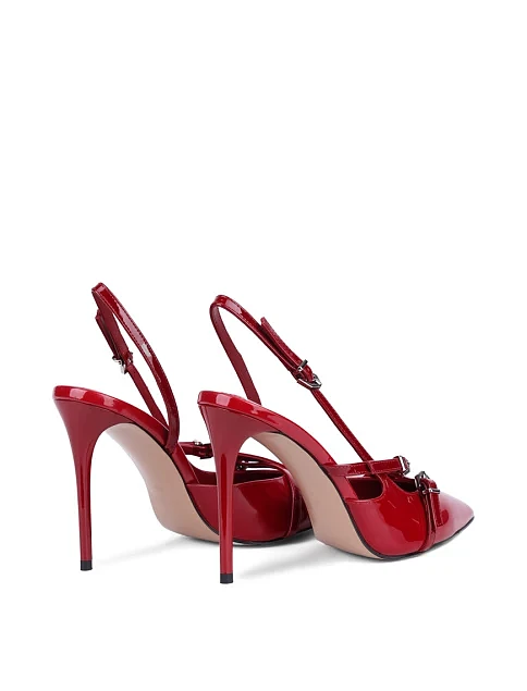 Женские туфли слингбеки MIRATON лаковые бордовые - фото 4 - Miraton