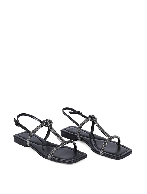 Женские сандалии MIRATON кожаные черные - фото 4 - Miraton