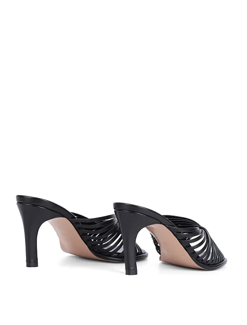 Женские сабо MIRATON кожаные черные - фото 4 - Miraton