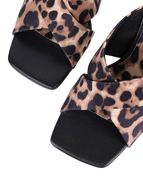 Жіночі сабо MIRATON тканинні леопардові - фото 5 - Miraton