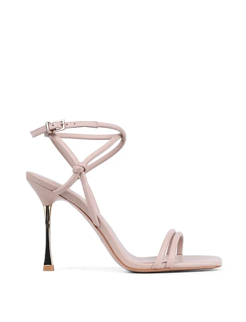 Женские босоножки MIRATON кожаные бежевые - фото 2 - Miraton