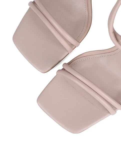 Женские босоножки MIRATON кожаные бежевые - фото 6 - Miraton