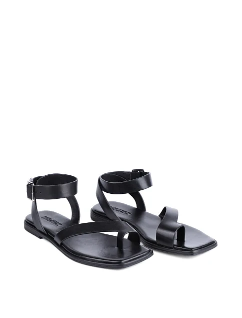 Женские сандалии MIRATON кожаные черные - фото 4 - Miraton