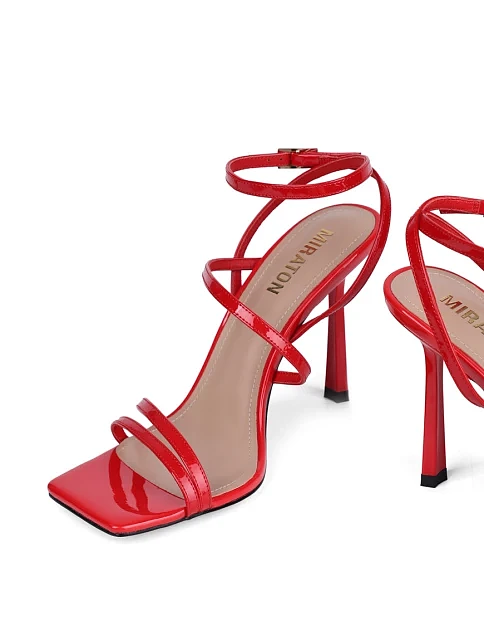 Женские босоножки MIRATON лаковые красные - фото 3 - Miraton