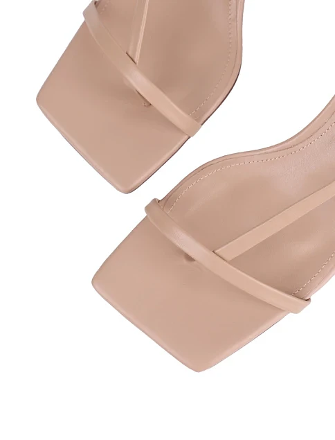 Женские босоножки MIRATON кожаные бежевые - фото 5 - Miraton