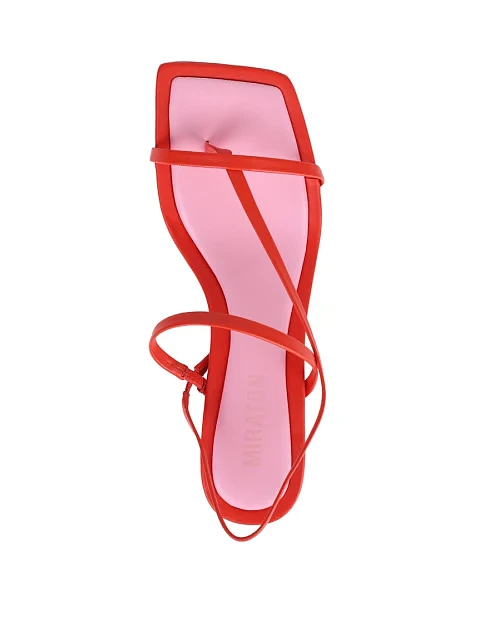 Женские босоножки MIRATON кожаные оранжевые - фото 3 - Miraton