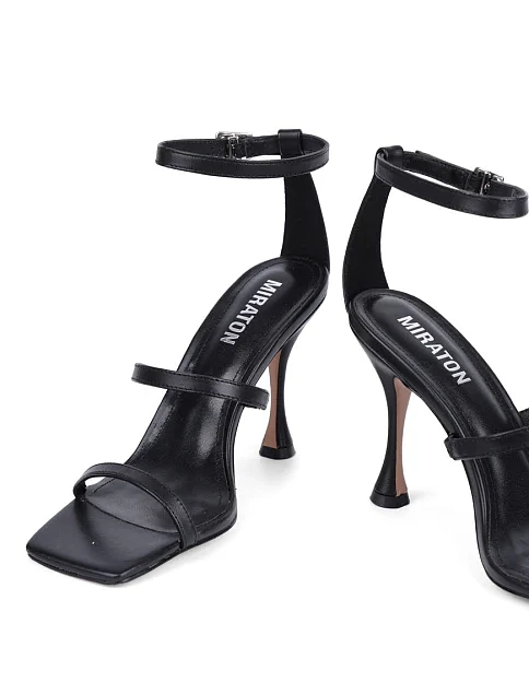Женские босоножки MIRATON кожаные черные - фото 2 - Miraton