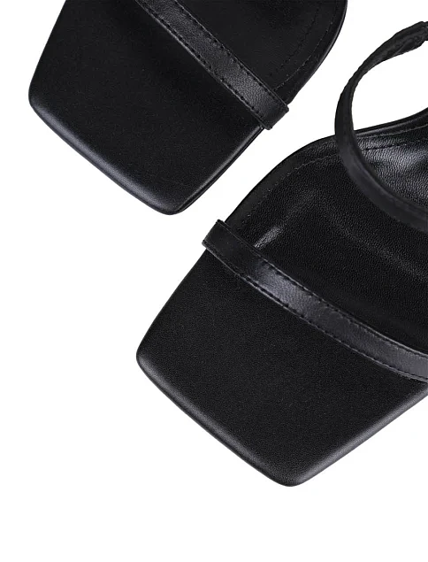 Женские босоножки MIRATON кожаные черные - фото 5 - Miraton