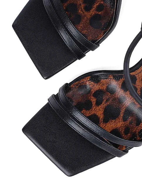 Женские босоножки MIRATON кожаные черные - фото 5 - Miraton