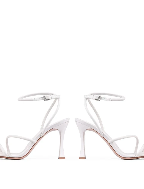 Женские босоножки Mia May  кожаные белые - фото 2 - Miraton