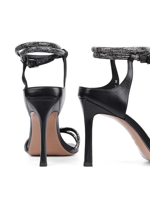 Женские босоножки MIRATON кожаные черные - фото 2 - Miraton