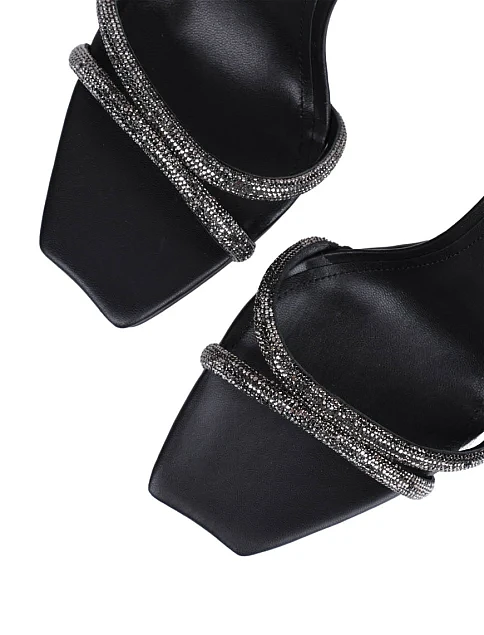 Женские босоножки MIRATON кожаные черные - фото 5 - Miraton