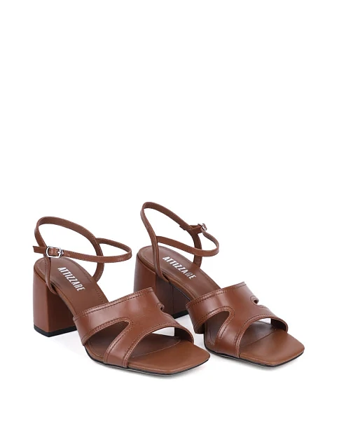 Женские босоножки Attizzare кожаные коричневые - фото 3 - Miraton