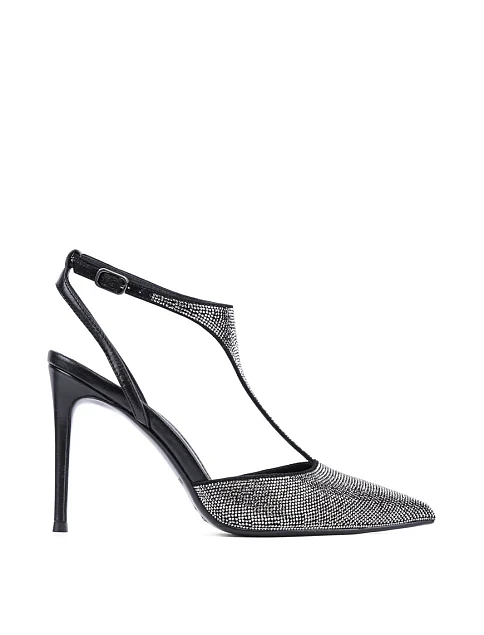 Женские туфли слингбеки MiaMay кожаные черные - фото 1 - Miraton