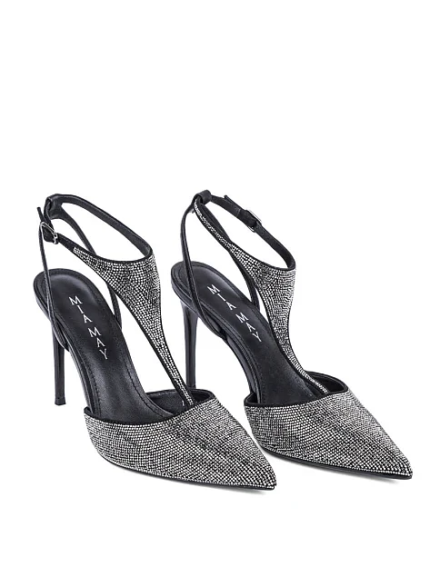 Женские туфли слингбеки MiaMay кожаные черные - фото 3 - Miraton