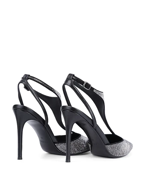 Женские туфли слингбеки MiaMay кожаные черные - фото 4 - Miraton