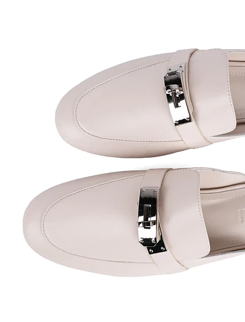 Жіночі сліпери MIRATON шкіряні рисового кольору - фото 6 - Miraton