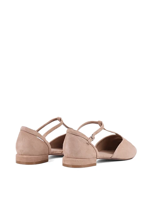 Женские балетки MIRATON велюровые бежевые - фото 4 - Miraton