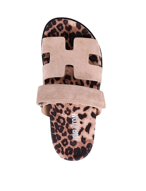 Женские шлепанцы Attizzare замшевые бежевые - фото 2 - Miraton