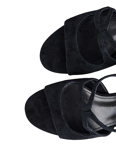 Женские босоножки Attizzare велюровые черные - фото 5 - Miraton