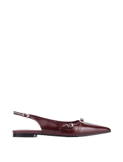 Женские балетки MIRATON кожаные бордовые - фото 1 - Miraton