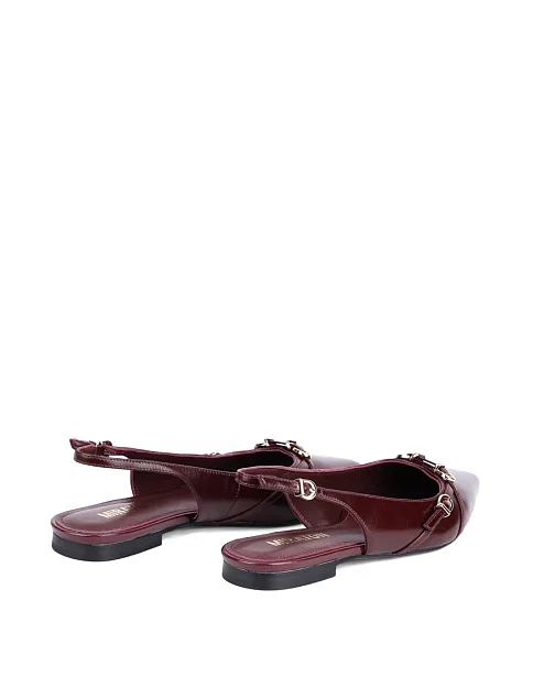 Женские балетки MIRATON кожаные бордовые - фото 4 - Miraton