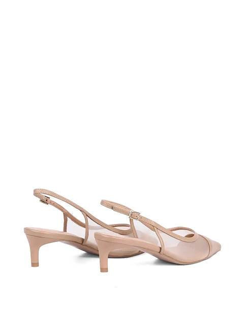 Жіночі туфлі слінгбеки MIRATON шкіряні бежеві - фото 4 - Miraton