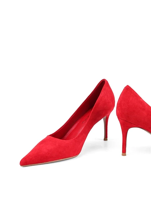 Женские туфли лодочки Mia May велюровые красные - фото 2 - Miraton