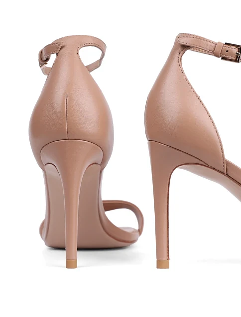 Женские босоножки Mia May кожаные бежевые - фото 2 - Miraton