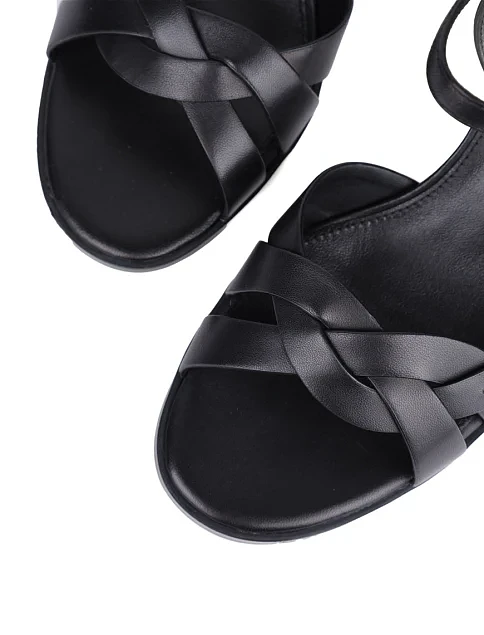 Женские босоножки Attizzare кожаные черные - фото 5 - Miraton