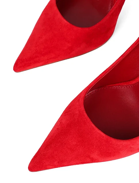 Женские туфли лодочки MiaMay велюровые красные - фото 5 - Miraton